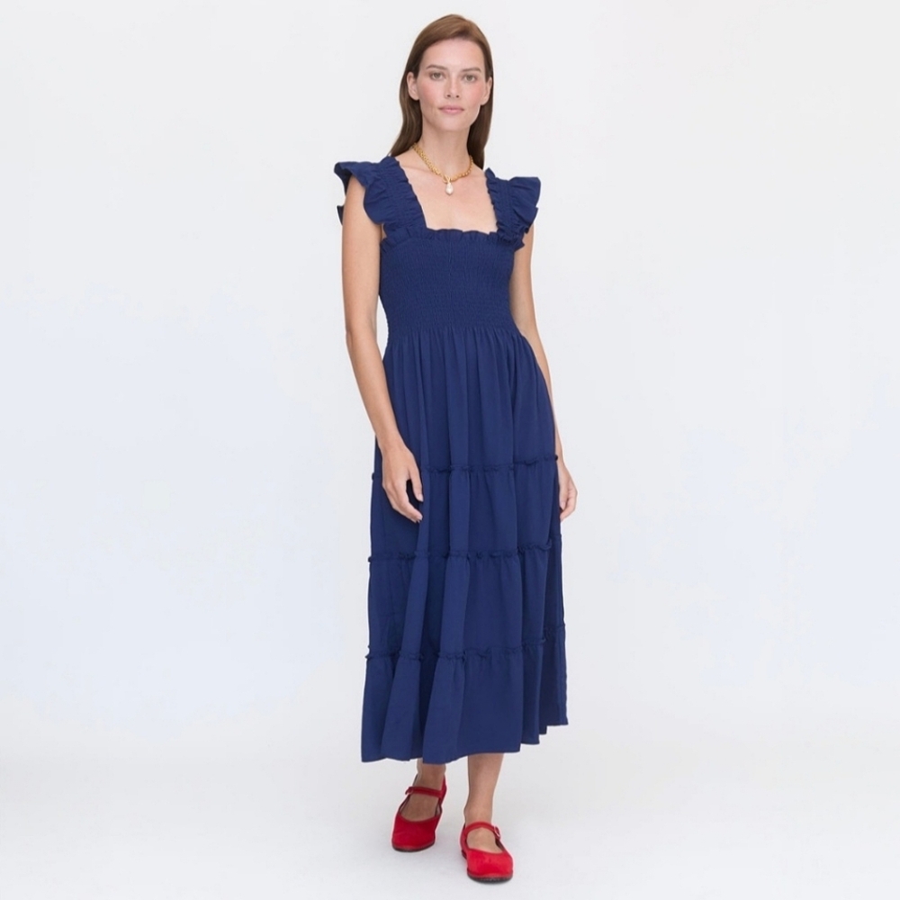 Hill House The Ellie Nap Dress Navy Poplin